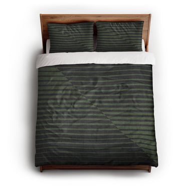 Euclid Black & Green queen - cotton - White Backing