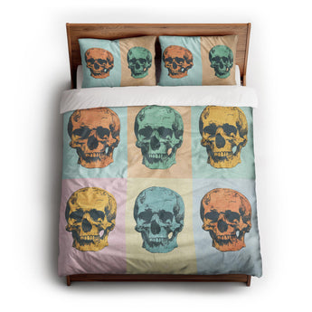 Pop Art Skulls Duvet Cover
