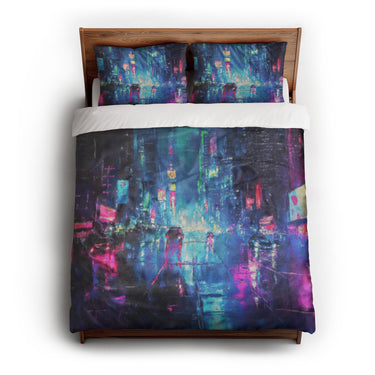 Dystopia Cityscape queen - cotton - White Backing