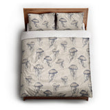 Jellyfish Bloom queen - cotton - White Backing