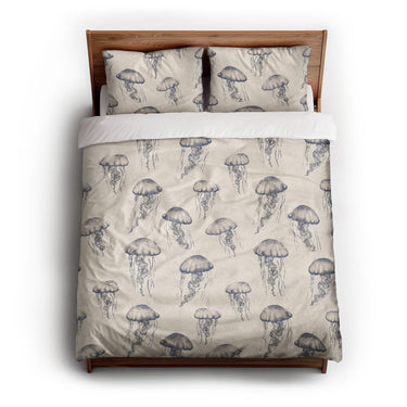 Jellyfish Bloom queen - cotton - White Backing