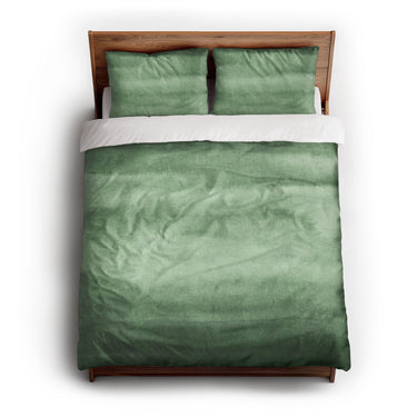 Jacinda Watercolor Green Ombre queen - cotton - White Backing