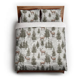 Forest Deer queen - cotton - White Backing