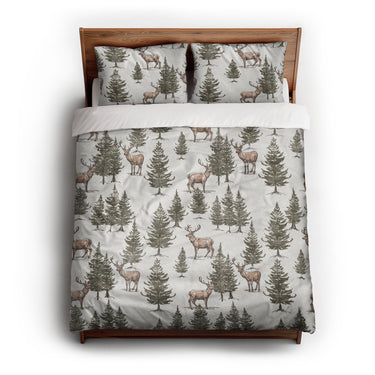 Forest Deer queen - cotton - White Backing