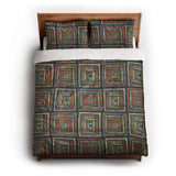 Diego Orange & Navy queen - cotton - White Backing