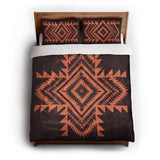 Reyno Orange & Maroon queen - cotton - White Backing