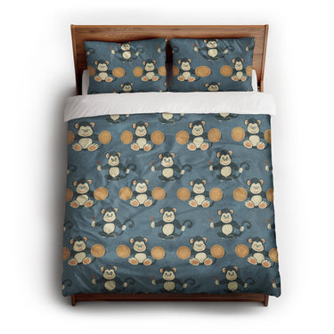 Musical Chimps queen - cotton - White Backing