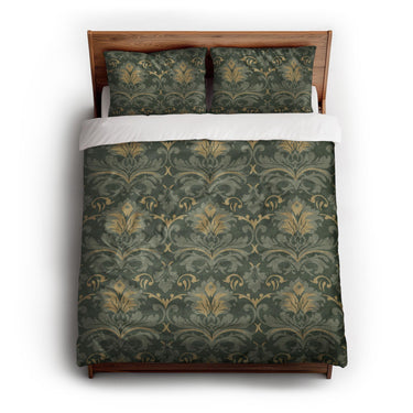 Agnes Deep Olive queen - cotton - White Backing