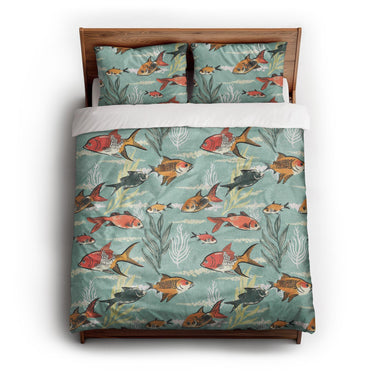 Fish Tank queen - cotton - White Backing