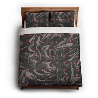 Acid Burn Greige & Infrared Duvet Cover