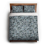 Duck Camo Blue queen - cotton - White Backing