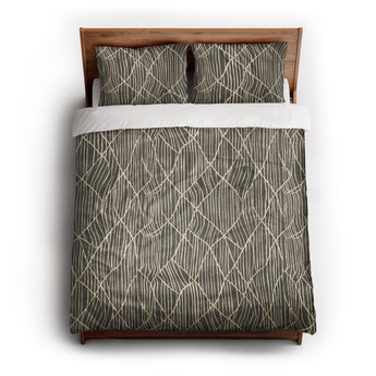 Paxton Black Taupe Duvet Cover