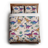 Doodle Dinos queen - cotton - White Backing
