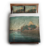 Taj Mahal Twilight by Charles Bartlett queen - cotton - White Backing