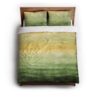 Ruidoso Green & Yellow queen - cotton - White Backing