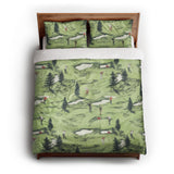 Out on the Links queen - cotton - White Backing