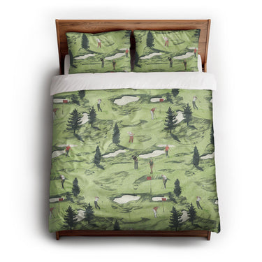 Out on the Links queen - cotton - White Backing