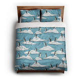 Arctic Penguins queen - cotton - White Backing