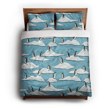 Arctic Penguins queen - cotton - White Backing