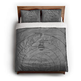 Solar System Grey & Black queen - cotton - White Backing