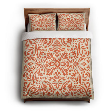 Floranna Ivory & Orange queen - cotton - White Backing