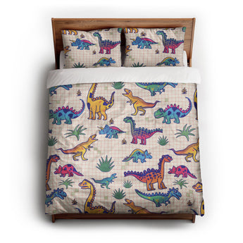 Doodle Dinos Duvet Cover