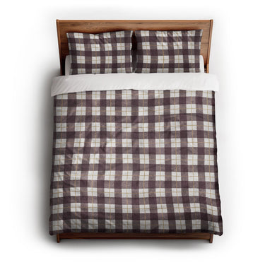 Wallace Plaid Maroon & Gold queen - cotton - White Backing