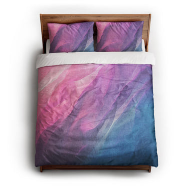 Cirrus Blue & Magenta queen - cotton - White Backing