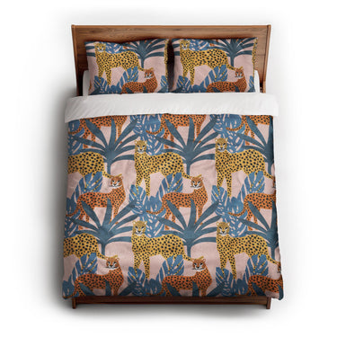Tropical Cheetahs queen - cotton - White Backing