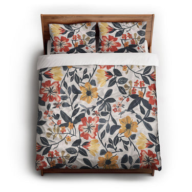 Caroline Blue & Red queen - cotton - White Backing
