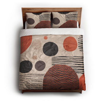 Charl Orange & Taupe Duvet Cover