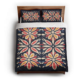 Jasmina Navy Multicolor queen - cotton - White Backing