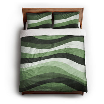 Sinuous Green Monochrome Duvet Cover
