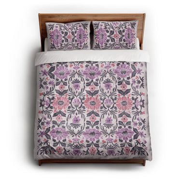 Corriana Pink & Purple queen - cotton - White Backing