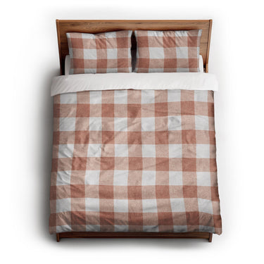 Buffalo Plaid Light Terracotta queen - cotton - White Backing