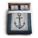 Coastal Anchor queen - cotton - White Backing