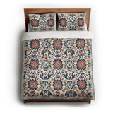 Georgiana Navy & Red queen - cotton - White Backing