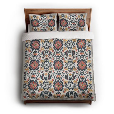 Georgiana Navy & Red queen - cotton - White Backing
