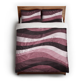 Sinuous Maroon Monochrome Duvet Cover