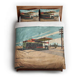 Desert Fill Station queen - cotton - White Backing