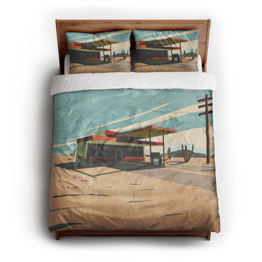 Desert Fill Station queen - cotton - White Backing