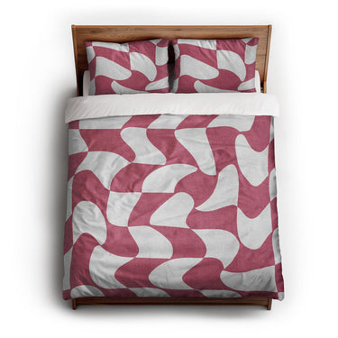 Twyla Checkered Fuchsia queen - cotton - White Backing