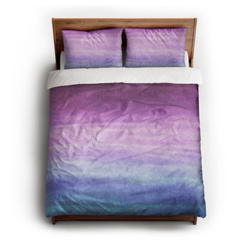 Imogen Watercolor Blue & Purple Ombre Duvet Cover
