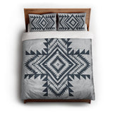 Reyno Navy & Stone queen - cotton - White Backing