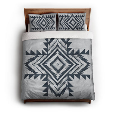 Reyno Navy & Stone queen - cotton - White Backing