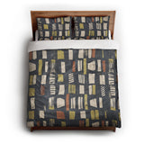 Milo Navy Lime & Terracotta queen - cotton - White Backing