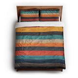 Brush Stripes Multicolor queen - cotton - White Backing