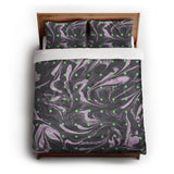 Acid Burn Purple & Green queen - cotton - White Backing