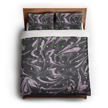 Acid Burn Purple & Green queen - cotton - White Backing