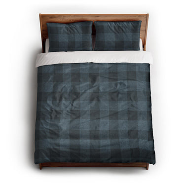 Buffalo Plaid Dark Navy queen - cotton - White Backing